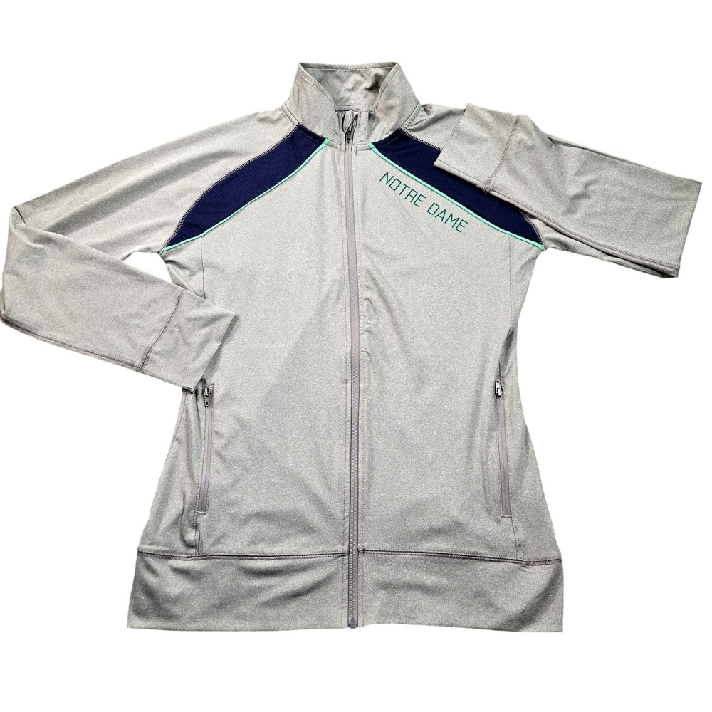 Notre Dame Fighting Irish Jacket Womens Large Gray NCAA Football Proedge